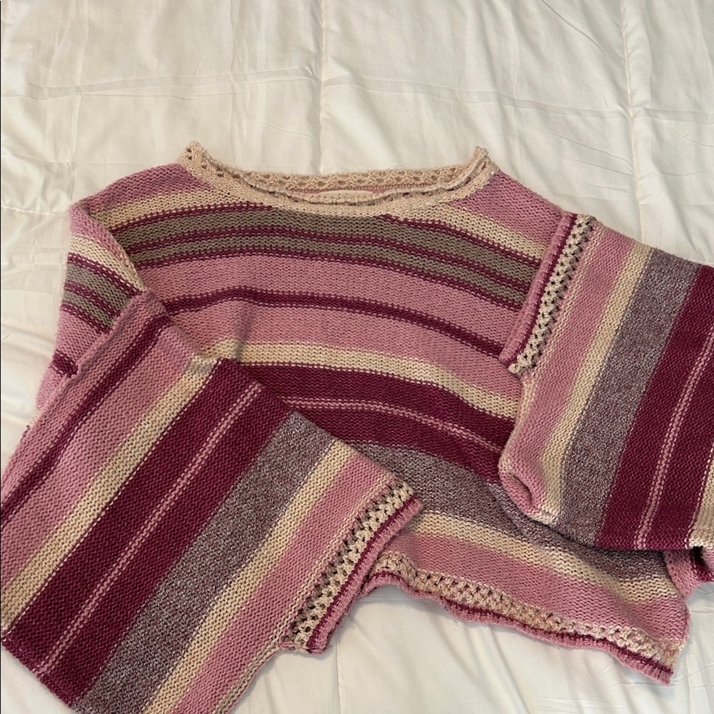 Peach Love California Multicolor Striped Sweater